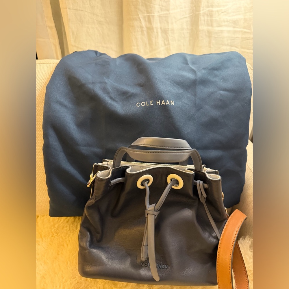Cole Haan Navy Leather Crossbody Bag